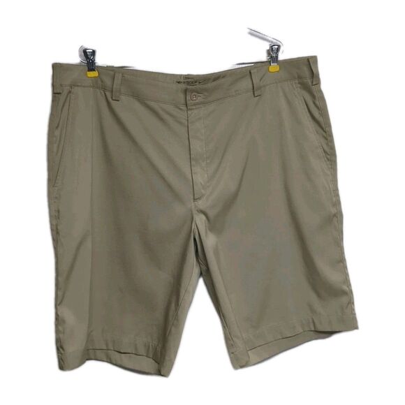 Nike Golf Men Shorts Tour Performance Beige Flat Front Chino Side Pockets Zip 40 - Picture 1 of 8